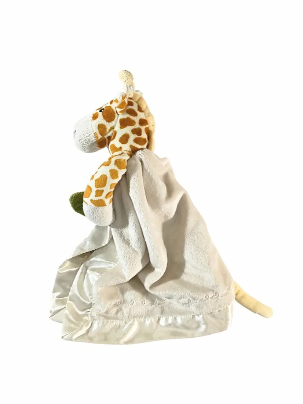 2012 Baby Aspen Safari Giraffe Rattle Satin Lovey Security Blanket 15